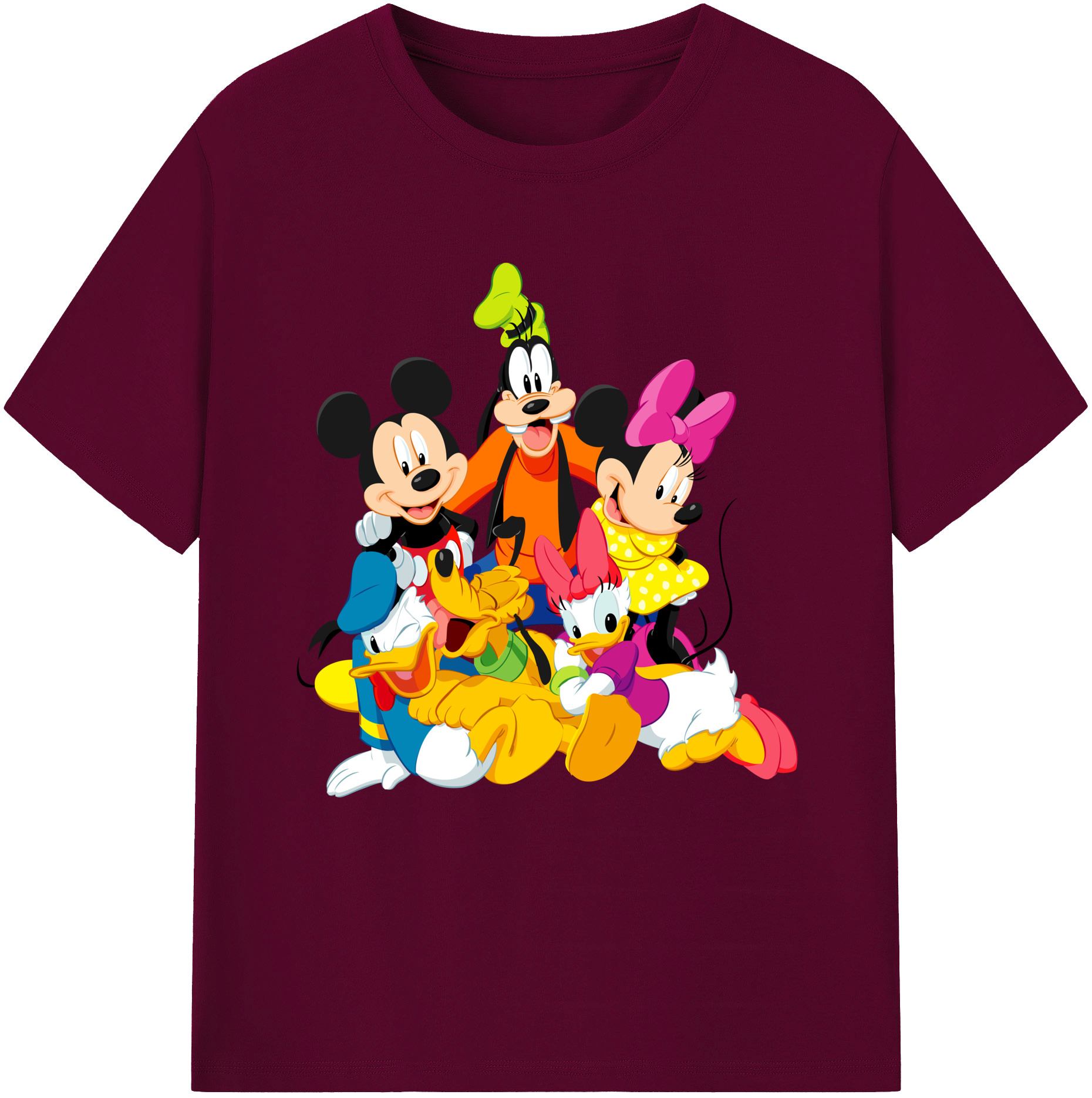 （画像用） ミッキーマウス Mickey Mouse レディースカジュアルプリントTシャツ（綿100％）